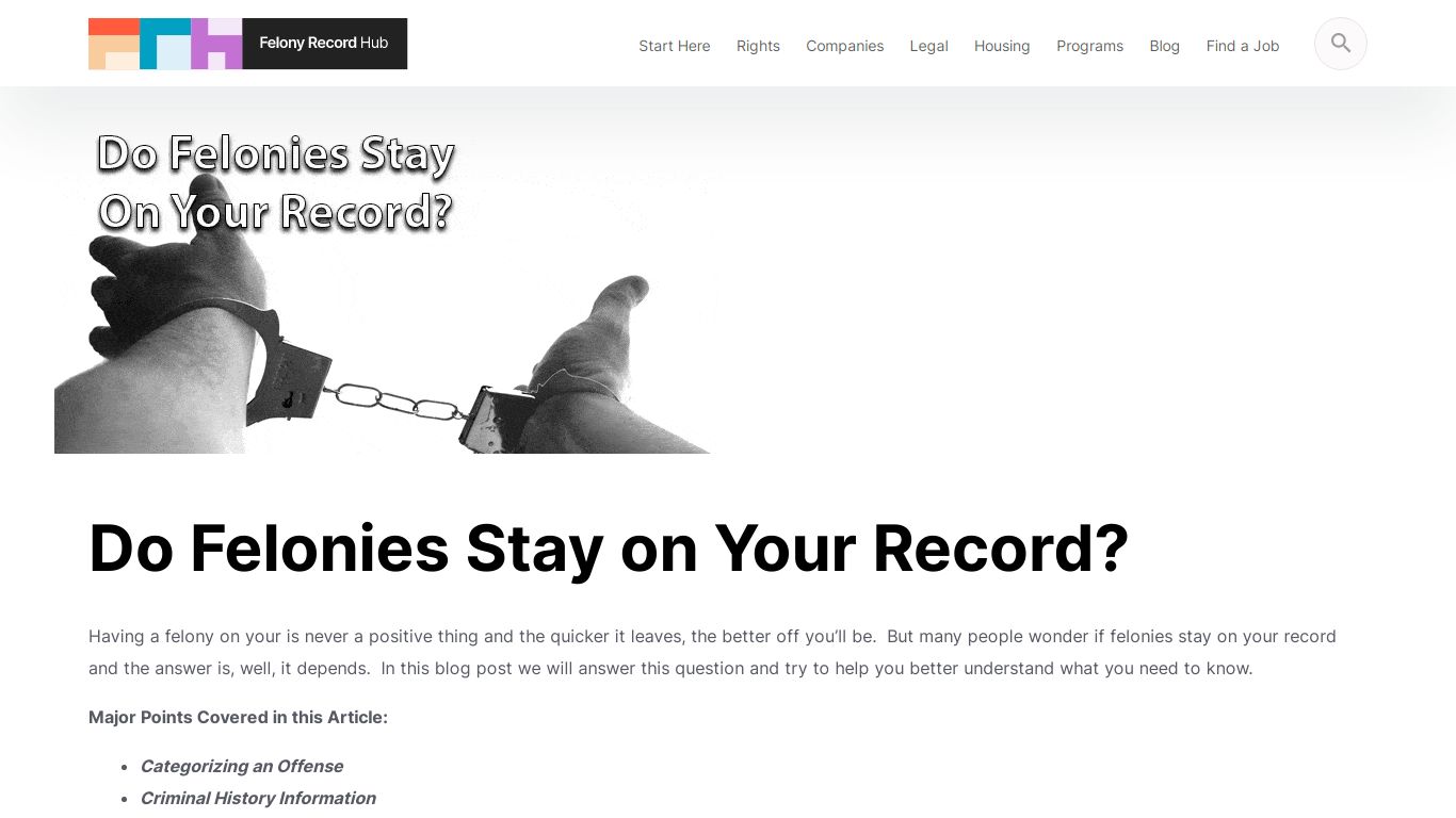 Do Felonies Stay on Your Record? - Felony Record Hub